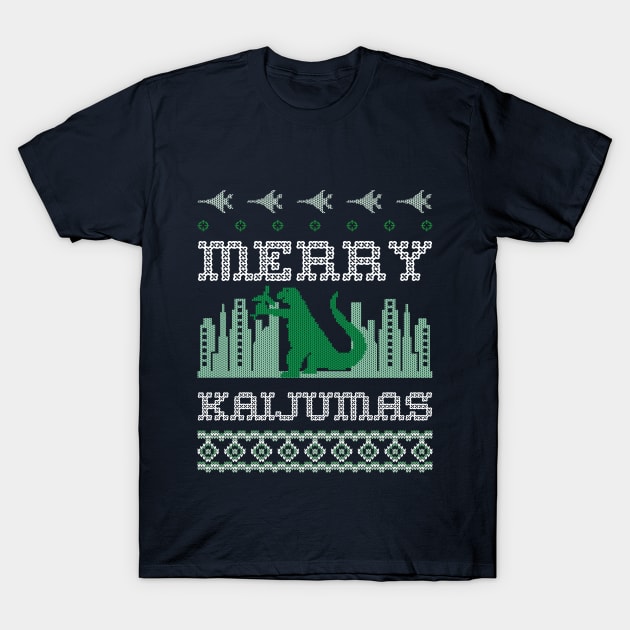 MERRY KAIJUMAS Ugly Sweater T-Shirt by Pop Fan Shop